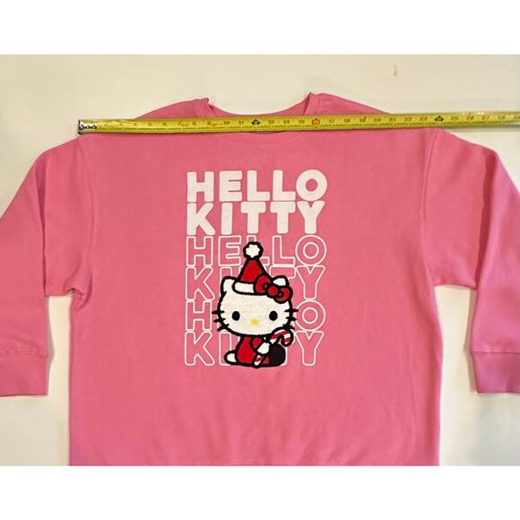 New Hello Kitty By Sanrio Christmas Crewneck Pullover Sweatshirt Size L Pink - Picture 4 of 8